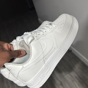 White Nike Air Force 1s Sneakers